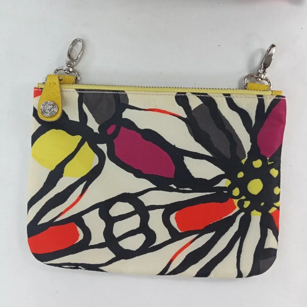 Relic Purse Yellow Purple Faux Leather Reversible Rectangle Shoulder Bag Floral